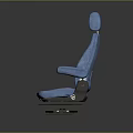 Comfortable Blue Fabric Seat With Backrest Armrests And Stable Base Design 3d model