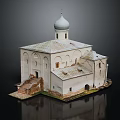 Traditional European Architecture Featuring White Walls Gray Dome Arched Windows And Gray Tiled Roof