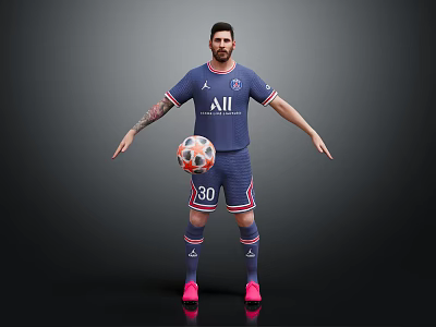 Modern man Lionel Messi Argentina player 3d model Modern man Lionel Messi Argentina player 3d model