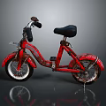 Red Vintage Bicycle With Old Rusty Frame Black Seat And White Rim Wheels