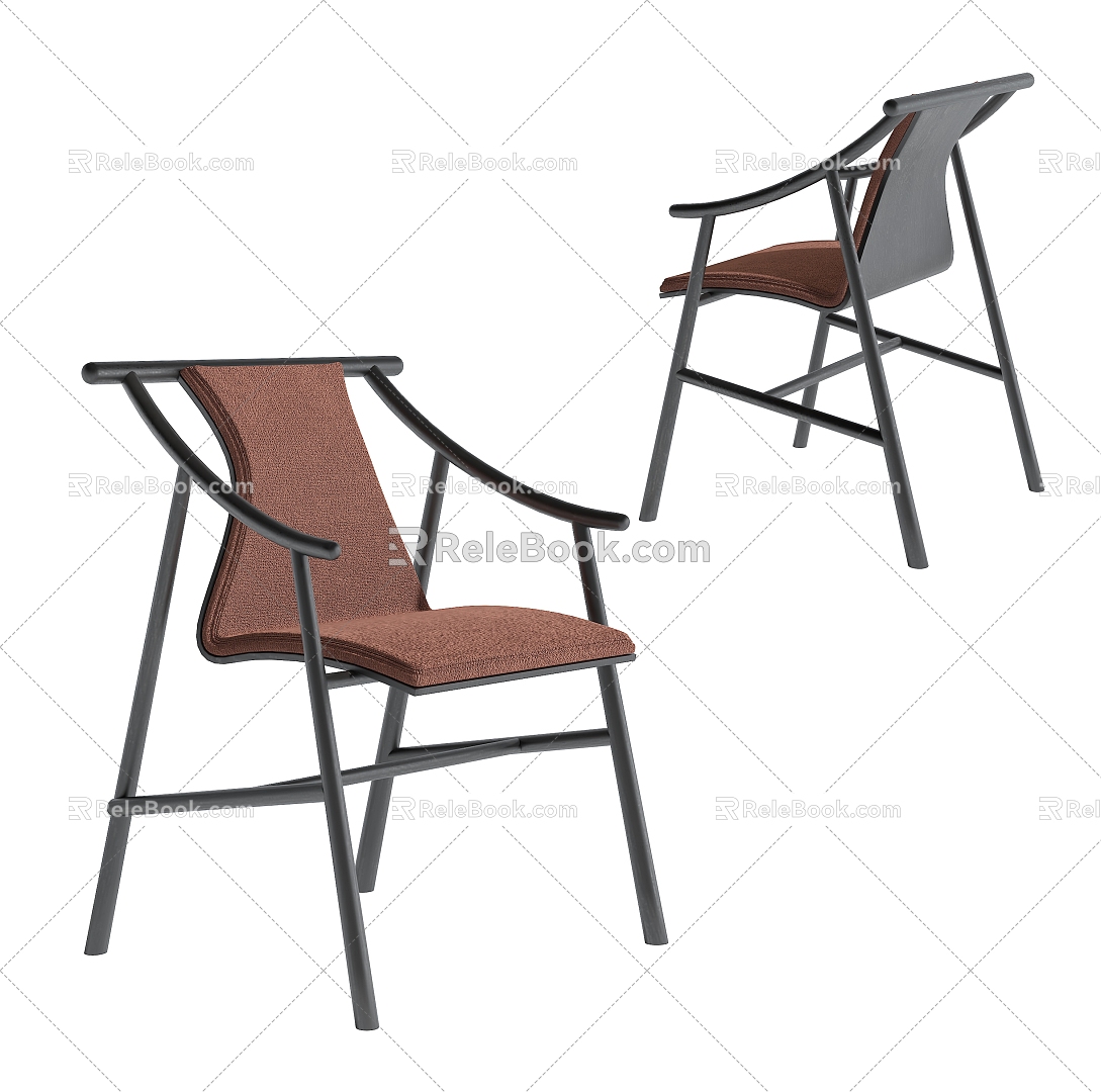 New Chinese style single chair 3d model