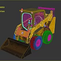 Yellow Skid Steer Loader with Front Bucket and Dirt Marks Construction Vehicle 3d model