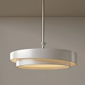 Modern White Circular Pendant Light With Double Layer Warm Glow For Ceiling 3d model