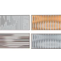 Modern Wall Decor Set with Four Metallic Striped Linear Panel Design