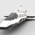 Building Blocks Space Shuttle Model Featuring White Black Streamlined Design And Cockpit 3d model