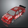 Red Race Car With Number 8 Exterior And Stylish Rear Spoiler Design