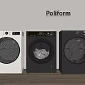Poliform Front Load Washing Machines With Transparent Doors In Three Colors