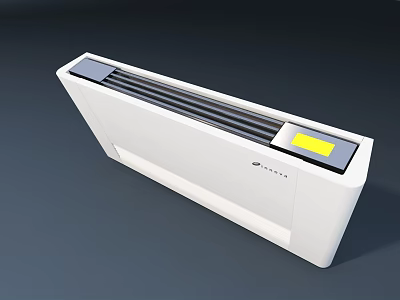 White Air Conditioner Fan With Sleek Modern Design And Control Panel 3d model