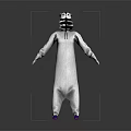 Casual White Onesie With Black Spotted Hood And Purple Shoes Design