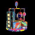 Vibrant Multi Layered Neon Art Display With Colorful Decorative Elements 3d model