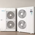 Efficient White Daikin Air Conditioner Fans Two Outdoor Units with Dual Blades