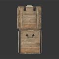 Vintage Wooden Crates Stacked Together On White Background With Rustic Wood Texture