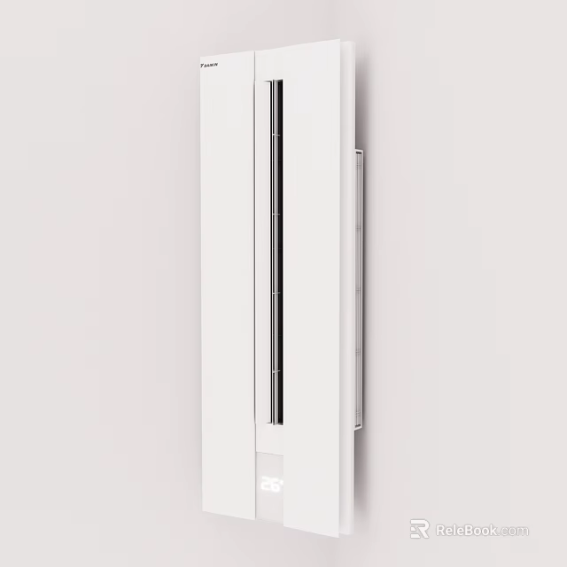 Modern White Wall Mounted Air Conditioner Fan with Sleek Design 3d model 