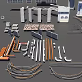 Diverse Architectural Building Models Featuring Towers Houses Walls And Components