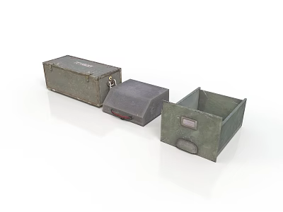 Vintage Storage Boxes With Lid and Open Design for Home Organizing 3d model