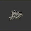Natural Stone Rock With Rough Surface Texture And Green Moss Accents