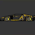 Sleek Modern Sports Car With Shiny Silver Body And Yellow Headlights
