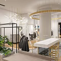 Stylish Modern Clothing Store With Elegant Window Display Mannequins And Glass Doors