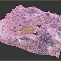 Natural Garden Landscape Model With Mountainous Terrain And Lush Green Vegetation Areas