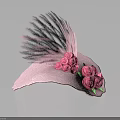 Pink Plant Decor Featuring Feathery Pink Accents Green Leaves And Roses