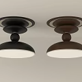 Modern Black and Brown Ceiling Lights with Round Base Spherical Connector and White Shade