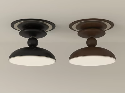 Modern Black and Brown Ceiling Lights with Round Base Spherical Connector and White Shade 3d model