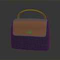 Elegant Modern Stylish Leather Handbag Featuring Orange Blue Accents And Top Handle