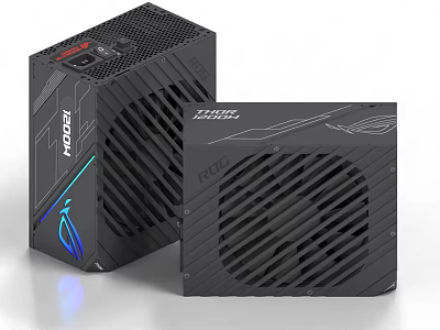 ASUS ROG Strix Gaming PC Power Supply Unit With Black Design And Cooling Fan 3d model