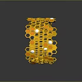 Golden Honeycomb Structure Fashion Headpiece With Semicircular Design And Reflective Surface For Stylish Clothing Accessories