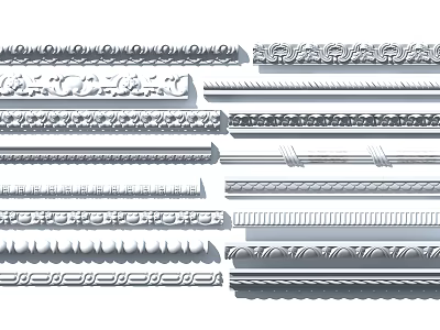 Ornate Decorative Moldings With Various Patterns And Detailed Carvings For Interior Design 3d model