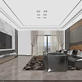 Light Luxury Open Dining And Living Room With Elegant Chinese Style Interior Decoration