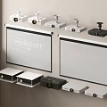 Projection Monitoring Device Display With Various Projectors And Projection Screens Showing Content Examples