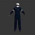 Navy Blue Coverall With White Helmet As Essential Daily Living Supplies Clothing
