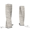 Floor Lamps With White Paper Pleated Design And Warm Light In Modern Style