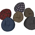 Various Colored Plaid Fabric Bean Bag Chairs With Dome Design