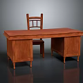 Classic Solid Wood Desk And Chair Set For Home Office Furniture Use