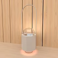 Modern Table Lamp With Metal Handle Minimalist Design Warm Light And Marble Base