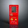 Red Handheld Electronic Game Console With Screen Buttons And Game & Go Logo