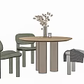Modern leisure table and chair combination round table and chair combination 3d model