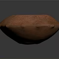 Reddish Brown Clay Pot With Carved Wavy Patterns And Protruding Decorations
