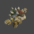 Bowser Game Character With Yellow Skin Horns And Metal Arm Armor Design