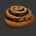 Freshly Baked Cinnamon Roll With Swirled Filling And Golden Crusty Surface