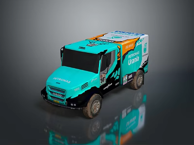 Turquoise Off Road Truck With VRTAN Logo Stylish Graphics And Adventure Ready Design 3d model