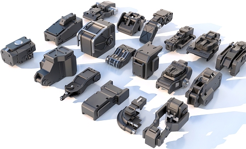 Hard surface mechanical parts combination of mechanical parts 3d model