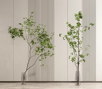 Modern vase plant combination 3d model