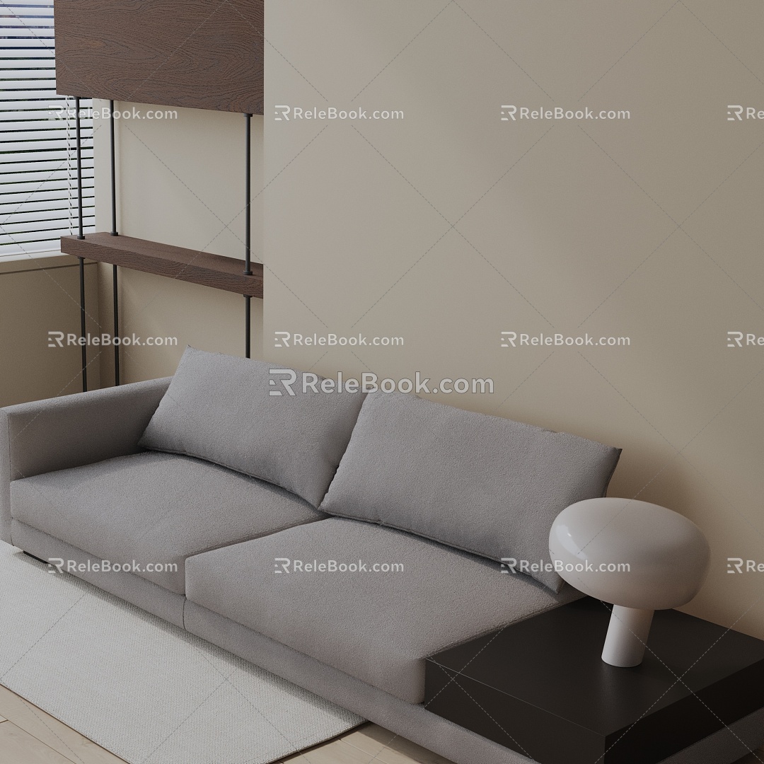 Modern three-seat sofa 3d model