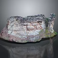 Wood And Stone Natural Rock Model With Layered Structure Mossy Details And Earthy Tones