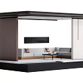 Modern Pergola Structure With Gray Sofa Coffee Table And Open Space Design