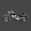 Classic Vintage Cruiser Motorcycle With Chrome Accents Black Seat And Stylish Retro Design