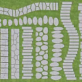 Different Stepping Stones Styles For Garden Path With Various Stone Patterns